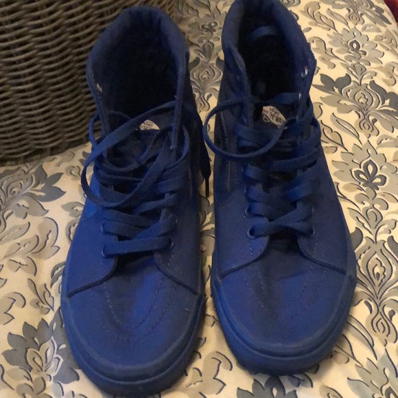 all blue vans sk8 hi
